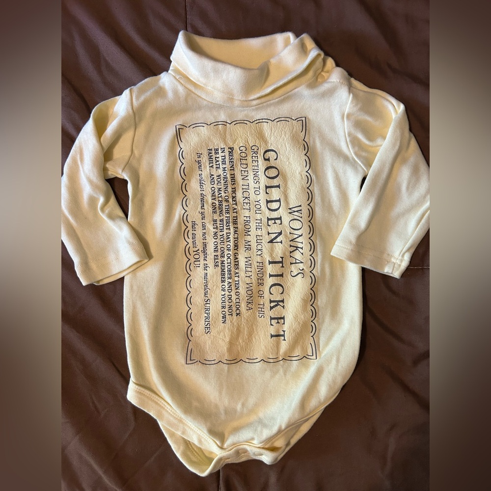 12 month Wonka Bar Costume, Willy Wonka, Charlie and the Chocolate Factory